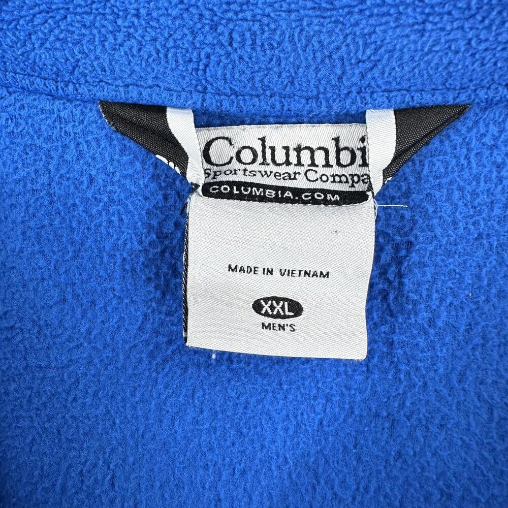 Columbia X Kansas Jayhawks Jacket Mens 2XL Blue Black Fleece Full Zip Y2K Sporty - Picture 4 of 9
